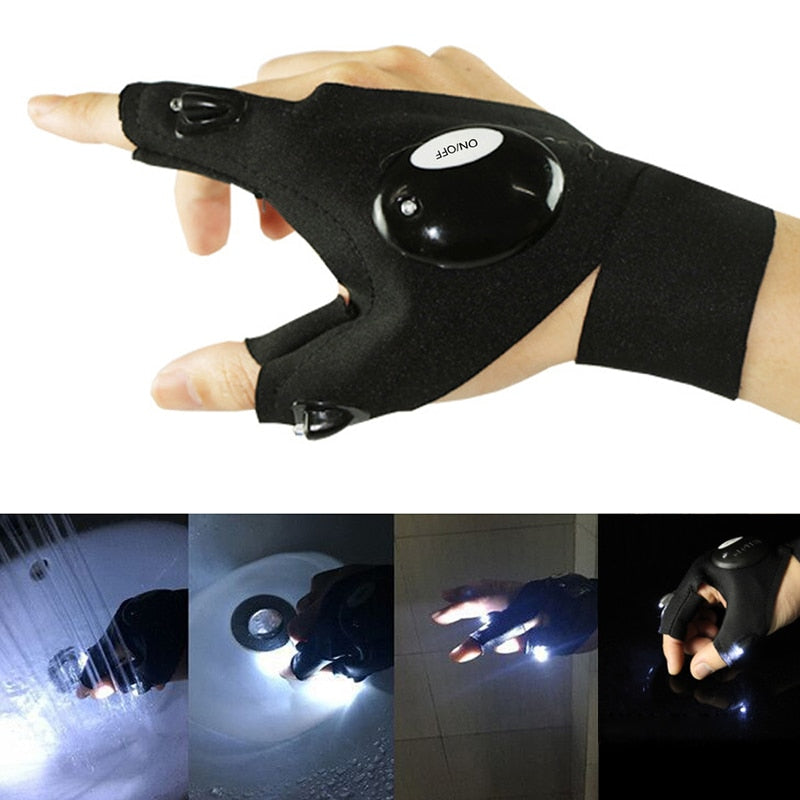 LED Flashlight Gloves Waterproof